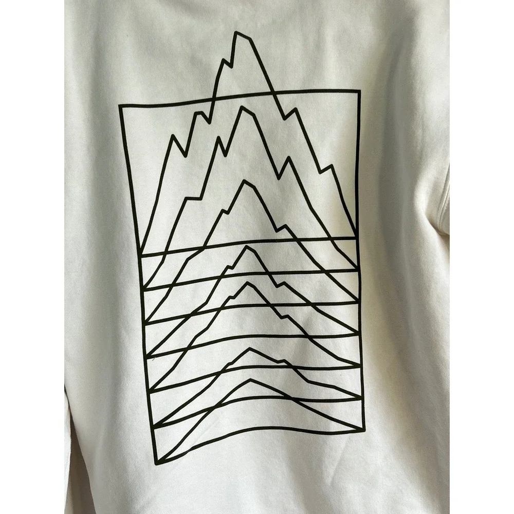 ROVE Mammoth Mountain Hoodie Cream Graphic Pullover Sweatshirt Size‎ Youth M